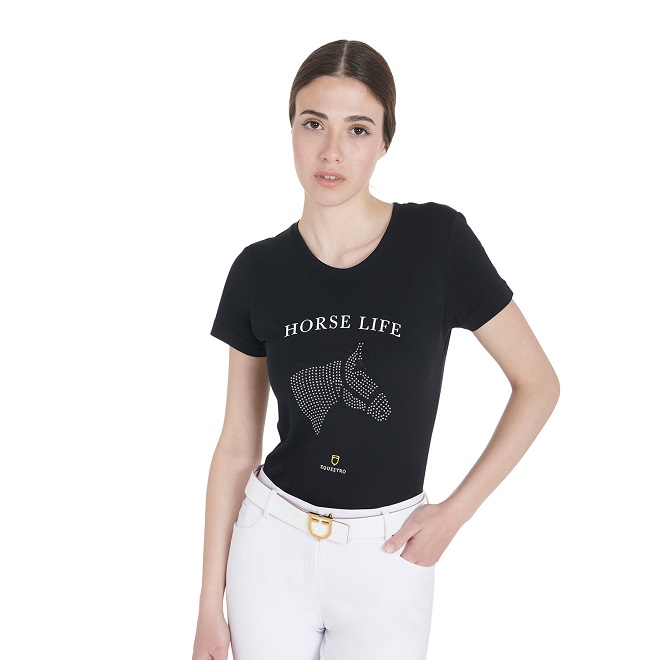 T-SHIRT DIAMONDS HORSE  EQUESTRO DONNA Donna, T-shirt 